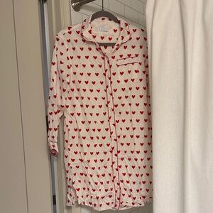 Women's Heart Print Pajama Shirt